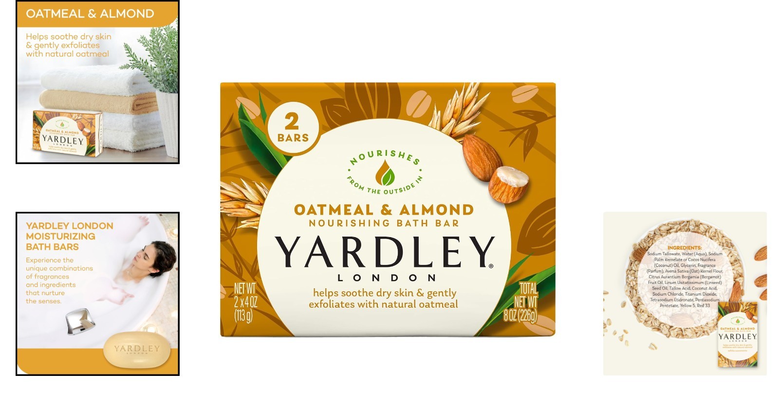 Moisturizing Almond & Oatmeal Soap (2 Bars) – Gentle Exfoliation for Smooth Skin