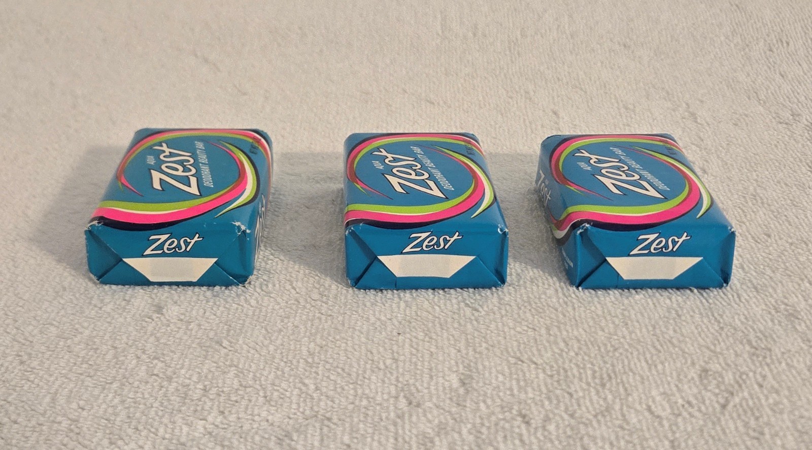 Vintage Zest Aqua Deodorant Beauty Bar Soaps Three 3-3/4 OZ. Bars