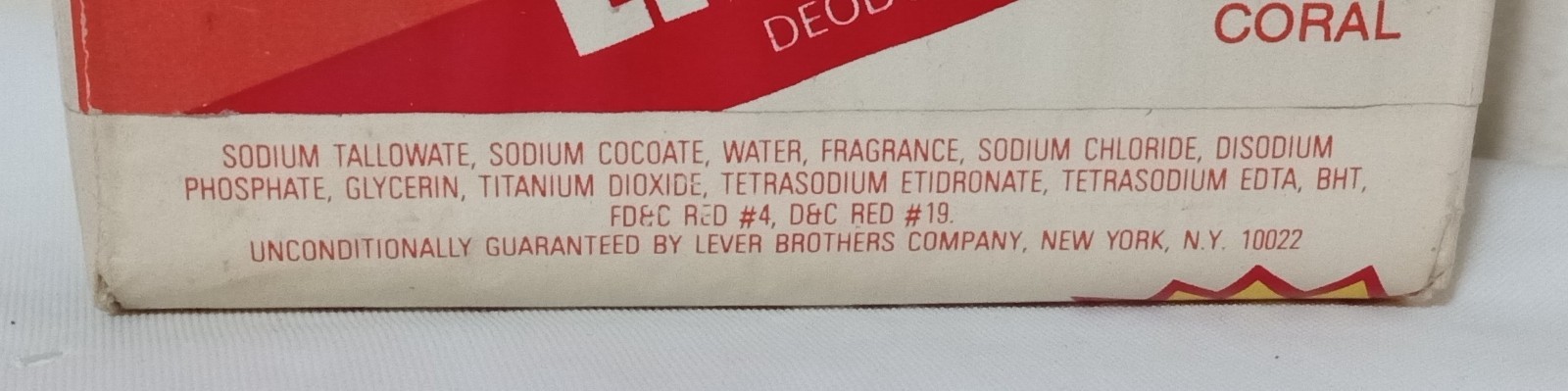 LIFEBUOY Bar Deodorant Soap CORAL 4.75 oz Unused Vintage Lever Bros. Bath Size