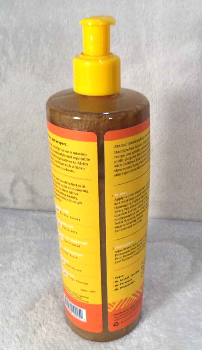Alaffia Authentic African Black Soap All-In-One Liquid Soap 16 oz Unscented NEW
