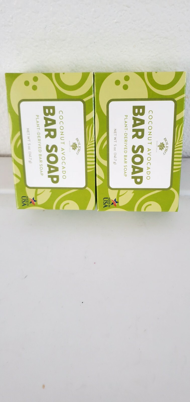 Bolero Coconut Avocado Bar Soap Plant-Derived 2 bar 5 oz each made in USA New