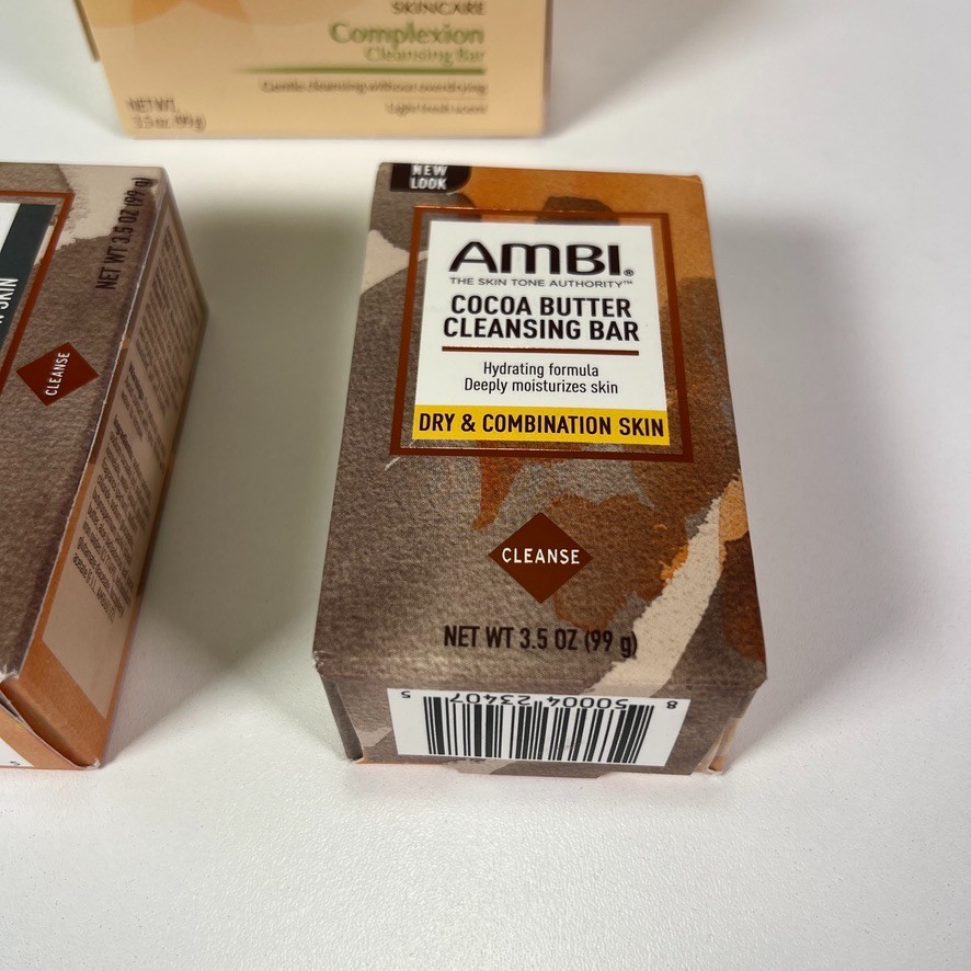 AMBI Cocoa Butter, Black Body Soap Complexion Cleansing Bar Bath Lot of (5x)
