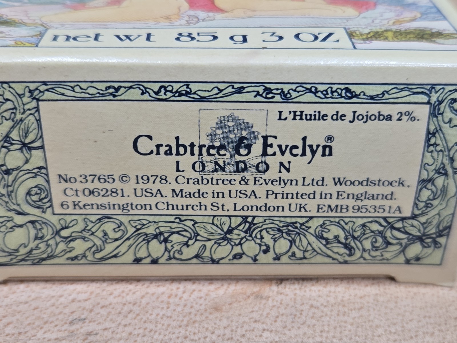Lot 1978 1988 Crabtree & Evelyn London SEA SHELL SOAP JOJOBA OIL 100g 1.9 3.5 oz