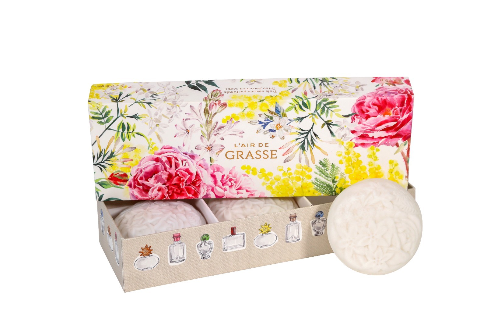 Fragonard Set of Soaps L’Air de Grasse 3 Mini Perfumed Soaps 3X75 gr / 3X2.64 oz