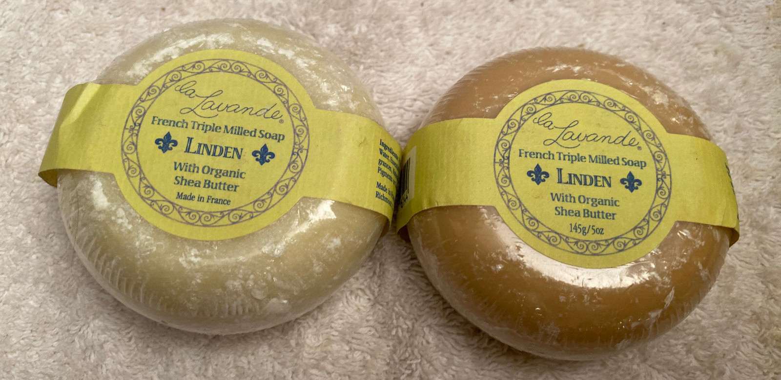 2 World Market La Lavande LINDEN Shea Butter Bar Soap 5 oz. & 1 Handmade Free