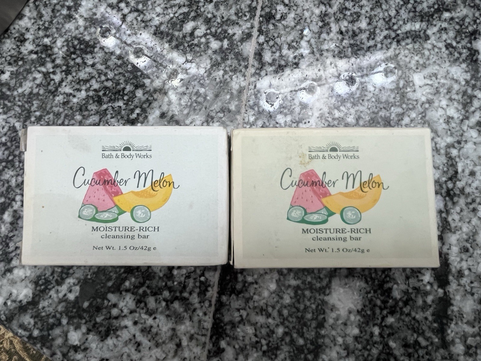 BATH & BODY WORKS LOT OF 2 CUCUMBER MELON Moisture Rich CLEANSING BARS NEW