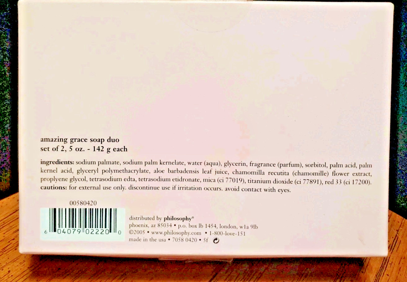 Philosophy Amazing Grace Bar Soap Duo 5 oz. each – Original Formula Sealed Bars