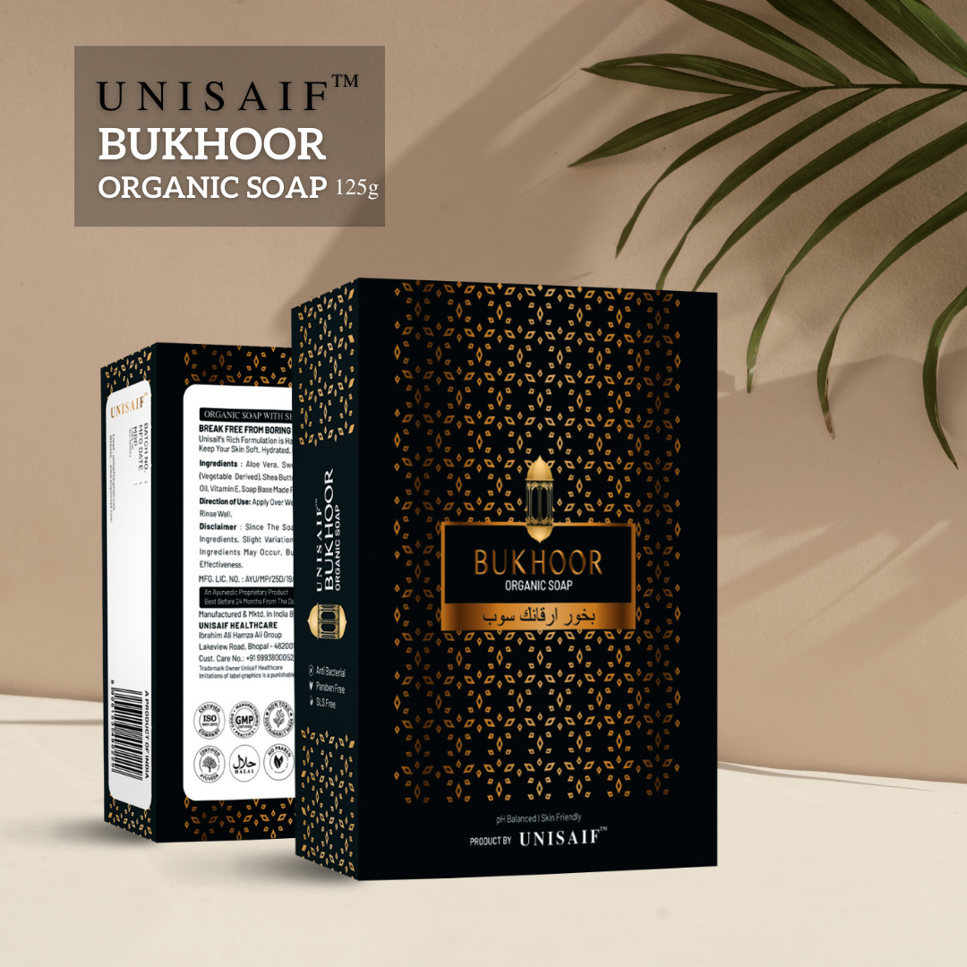 Unisaif Bukhoor Organic Body Soap Bar, Moisturizing Soap With Shea Butter