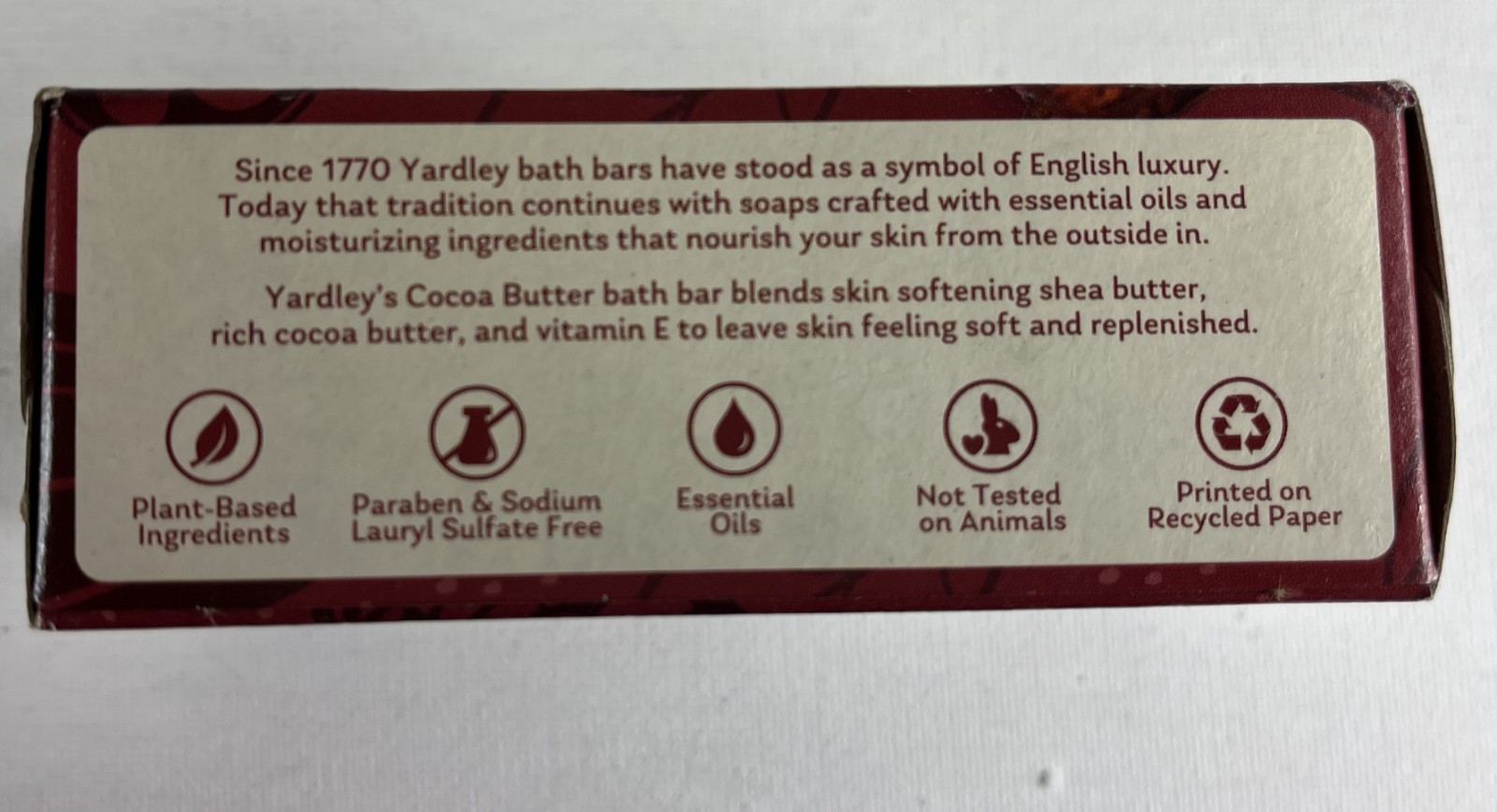 Yardley London Cocoa Butter Nourishing Bath Bar Soap Vit E for Dry Skin 4oz x 3