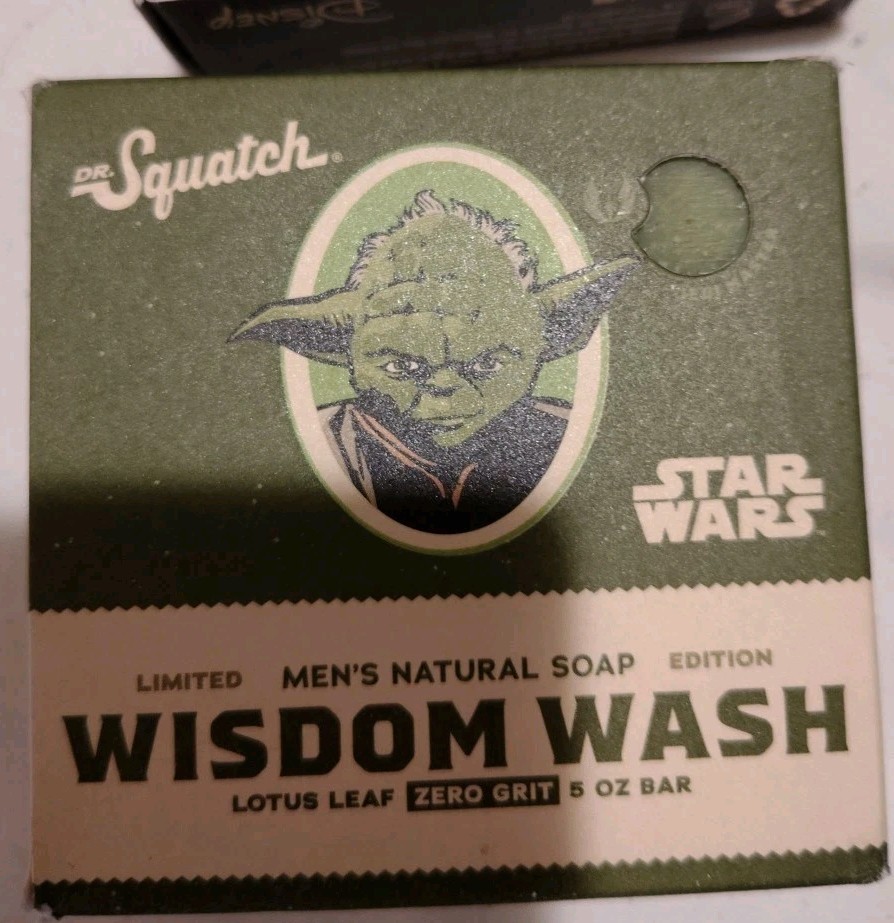 Dr SQUATCH WISDOM WASH and Dark Side SCRUB 2 Briccs. Yoda And Darth! Smells WOW