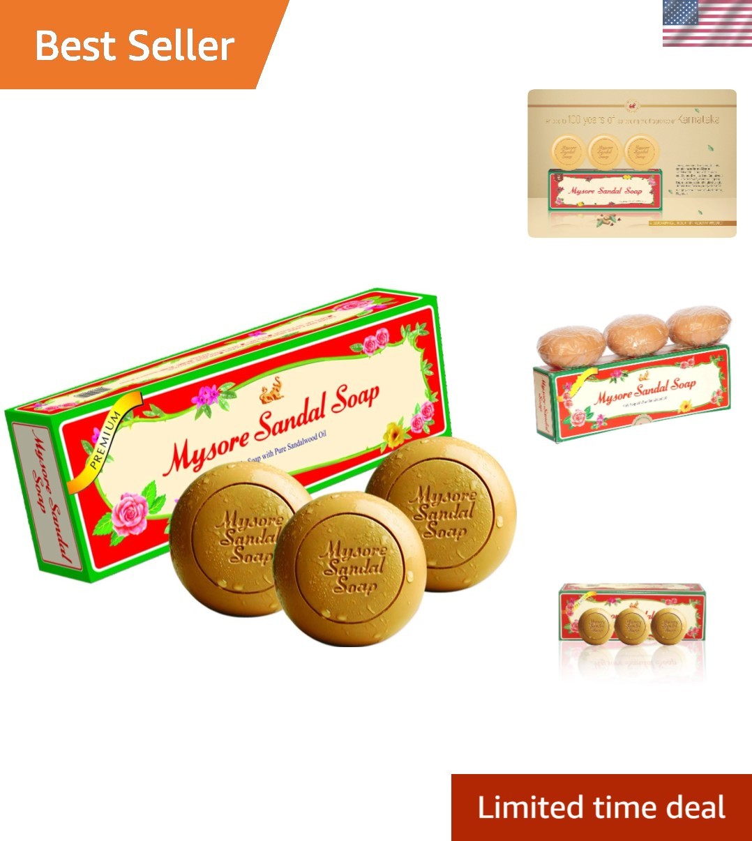3-Pack Soothing Sandalwood Soap Bars – All-Natural Moisturizers for Glowing Skin