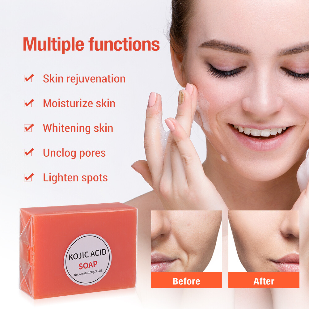5/2X Kojic Acid Soap Dark Skin Clean Whitening Bleaching Lightening Brightening