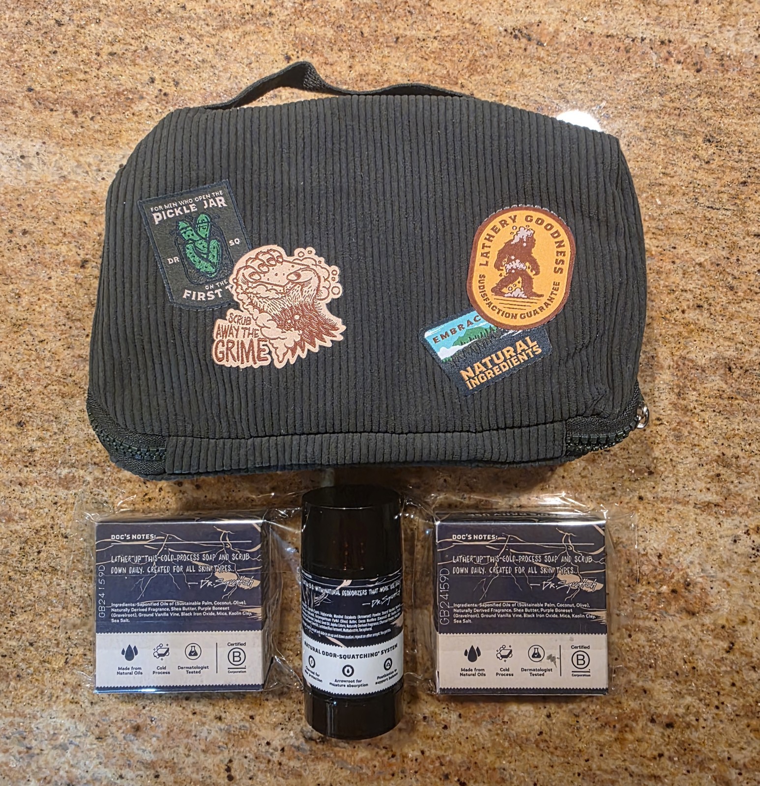 🧼🧼Dr. Squatch Corduroy Bag & Bricc Of the Dead Soaps & Deodorant Bundle🧼🧼