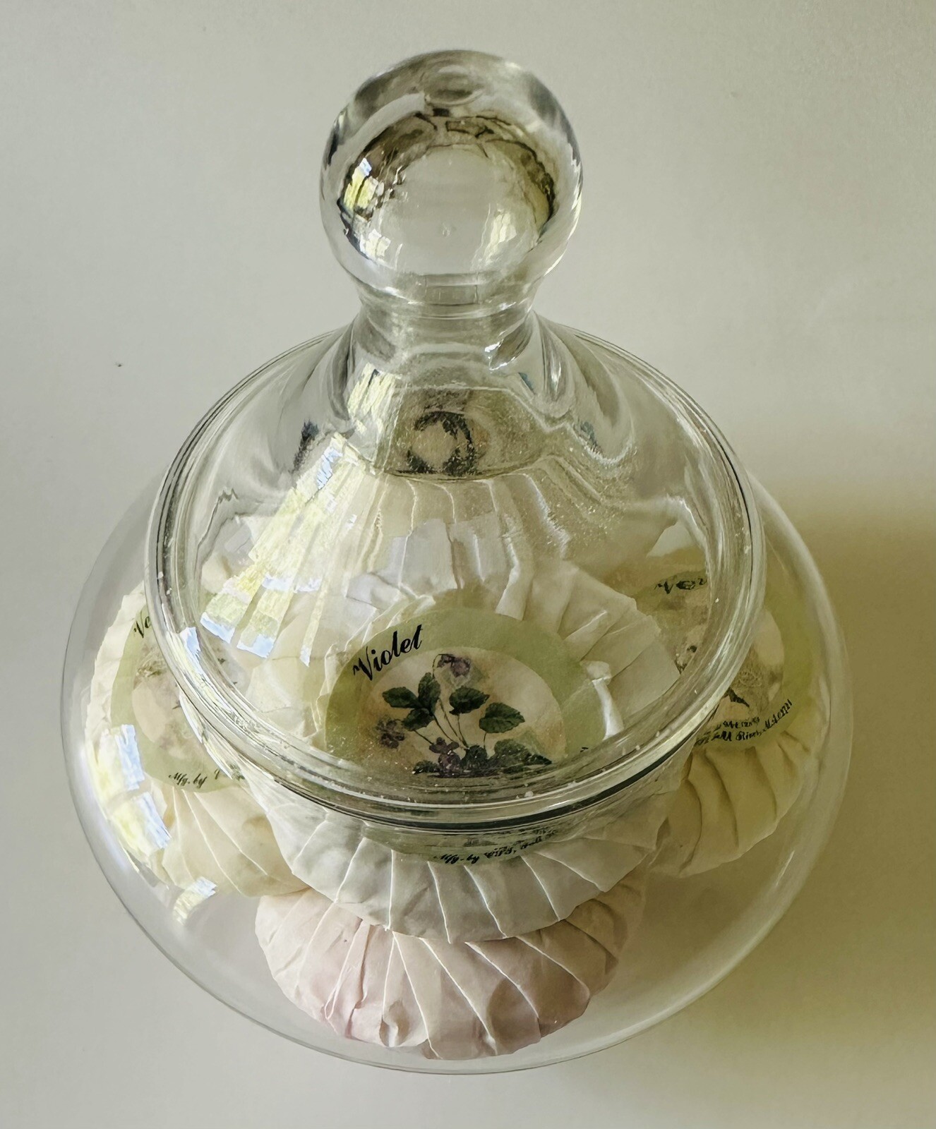 Clear Glass Soap Container with 6 Soap Cakes 6 oz 170 Gram Fall River, MA – USA