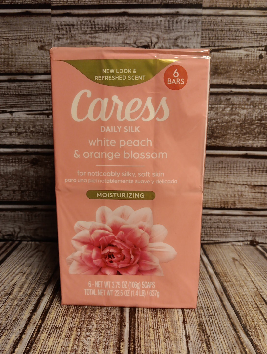 Caress Daily Silk White Peach & Silky Orange Blossom 6 Bars 4.0 oz Each New
