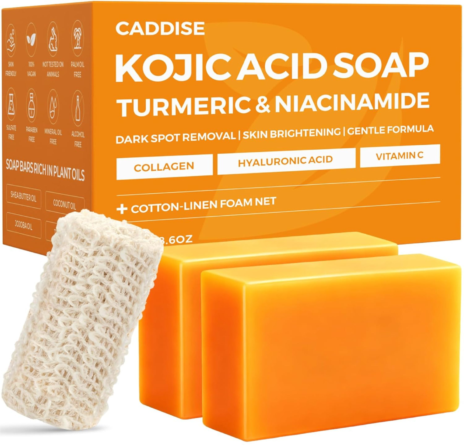 Kojic Acid Turmeric Soap Bars – Dark Spot Remover & Skin Care, Handmade Face & B
