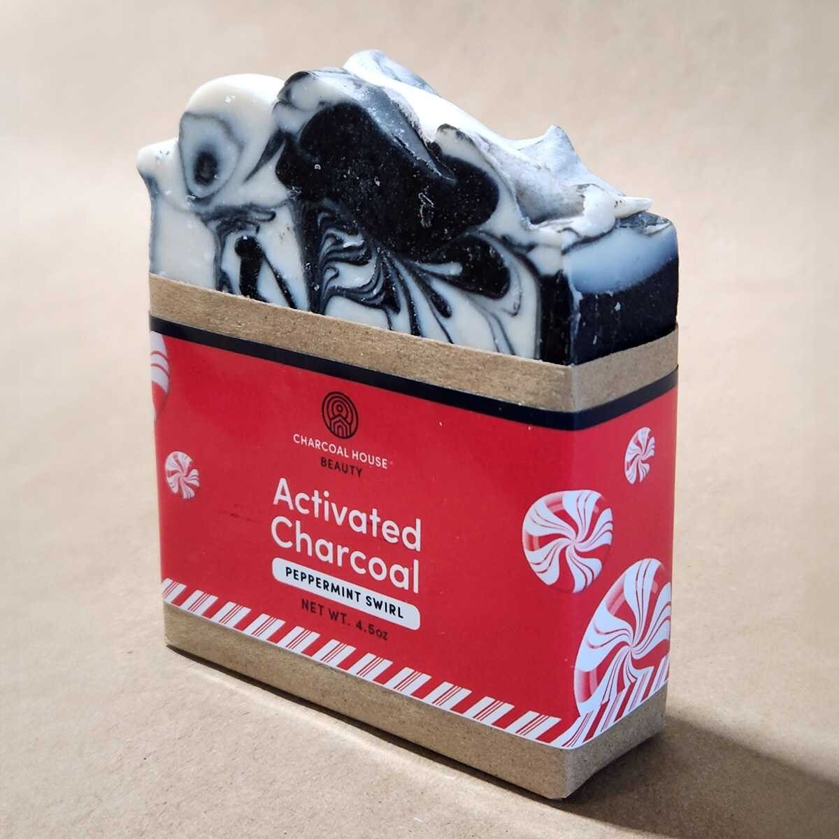 Peppermint Swirl Charcoal & French Clay Soap