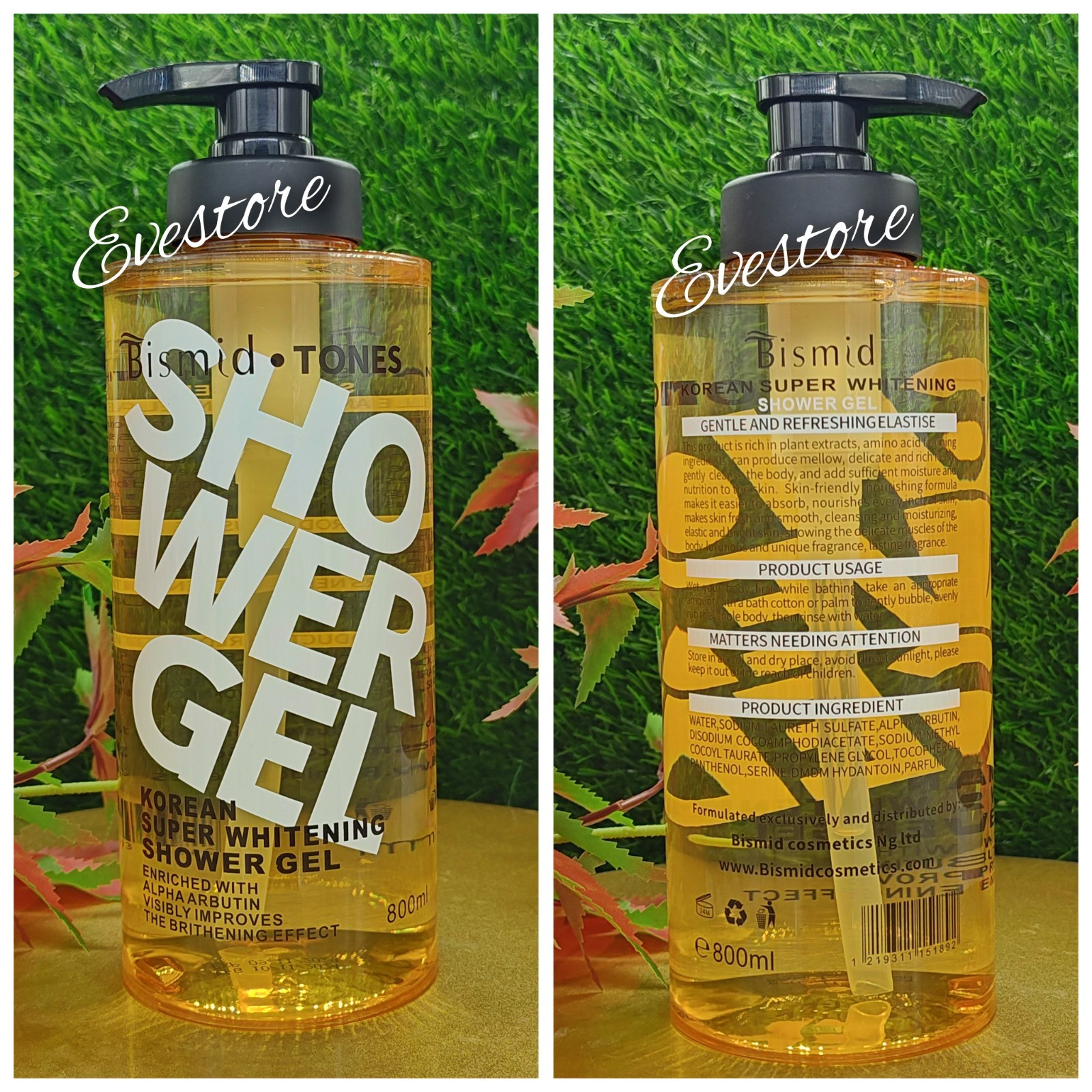 BISMID TONES KOREAN SHOWER GEL WITH ALPHA ARBUTIN. 800ml