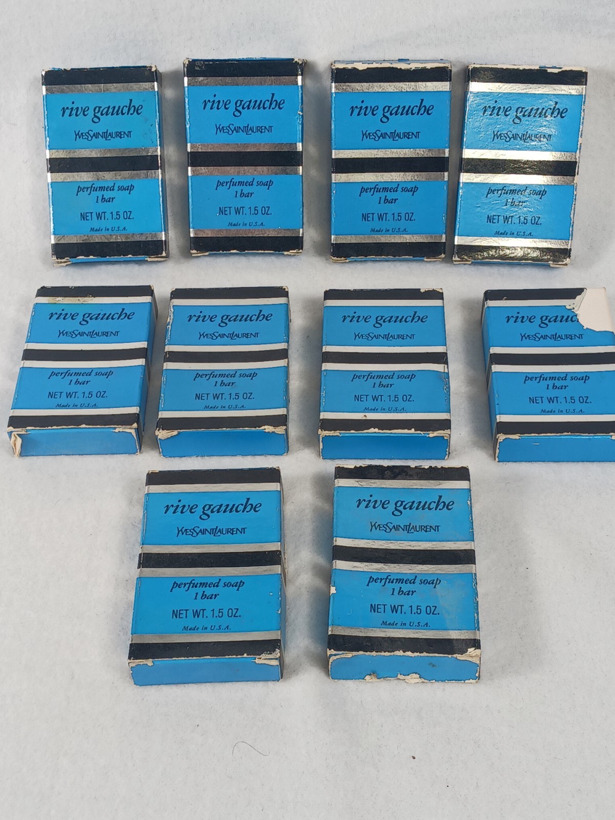 Vintage Yves Saint Laurent YSL Rive Gauche Perfumed Soap 1.5oz Lot 10 Bars NOS