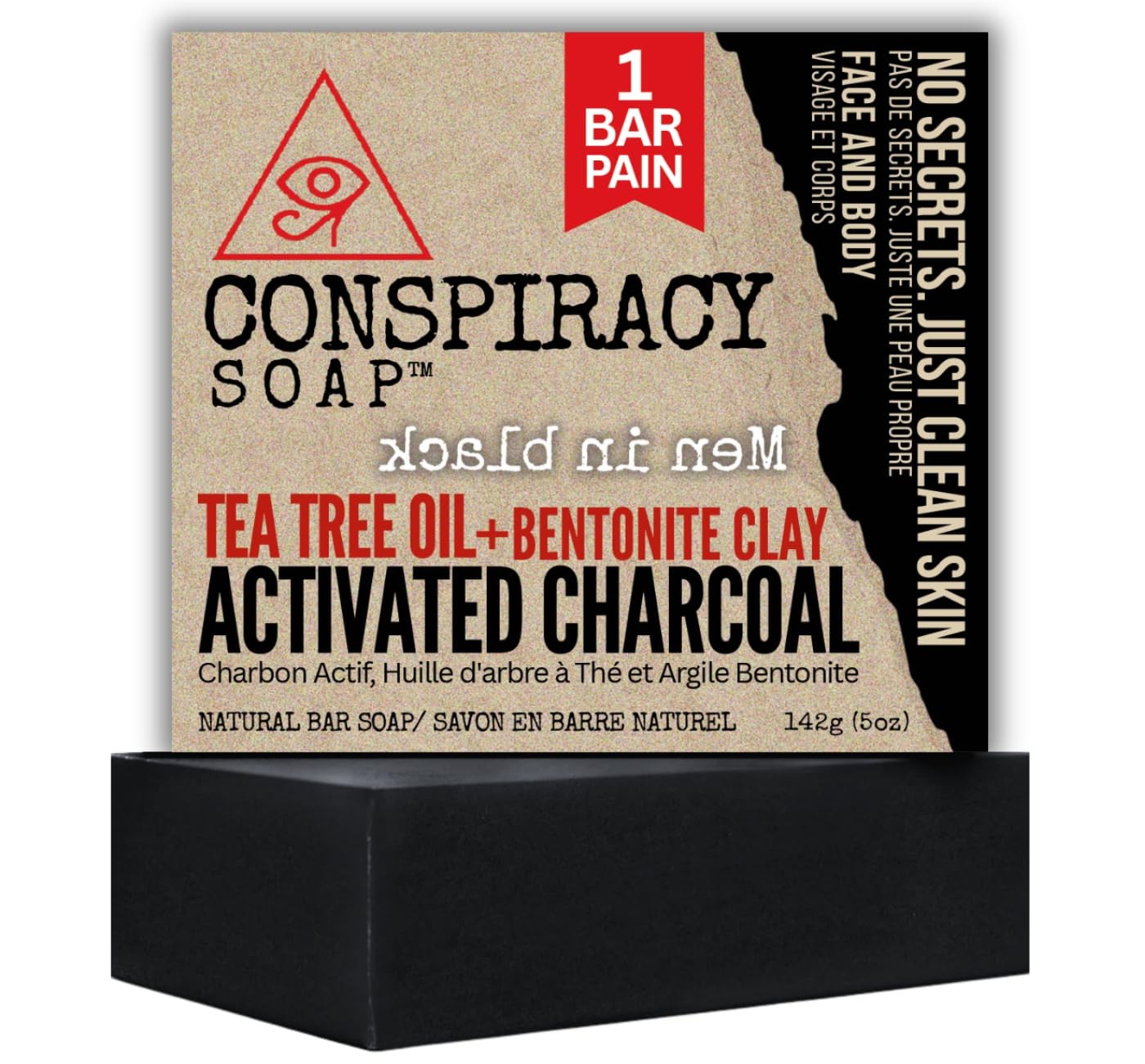 Premium Bar soap for Men, Activated Charcoal, Tea tree oil, Shea butter for A…