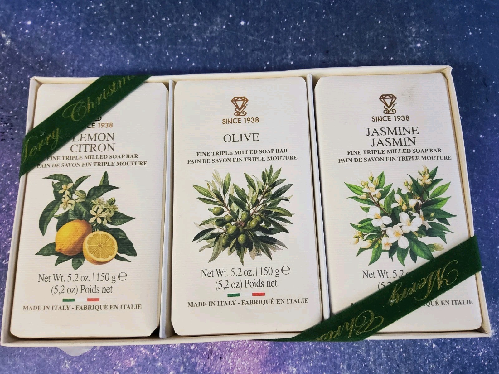 Saponificio ~ Diamante Jasmine Triple Milled Soap Bars 3 x 5.2 oz