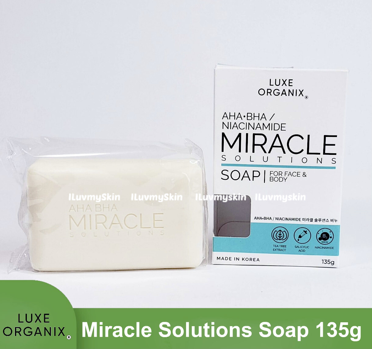 Luxe Organix Miracle Solutions Face and Body Soap 135g
