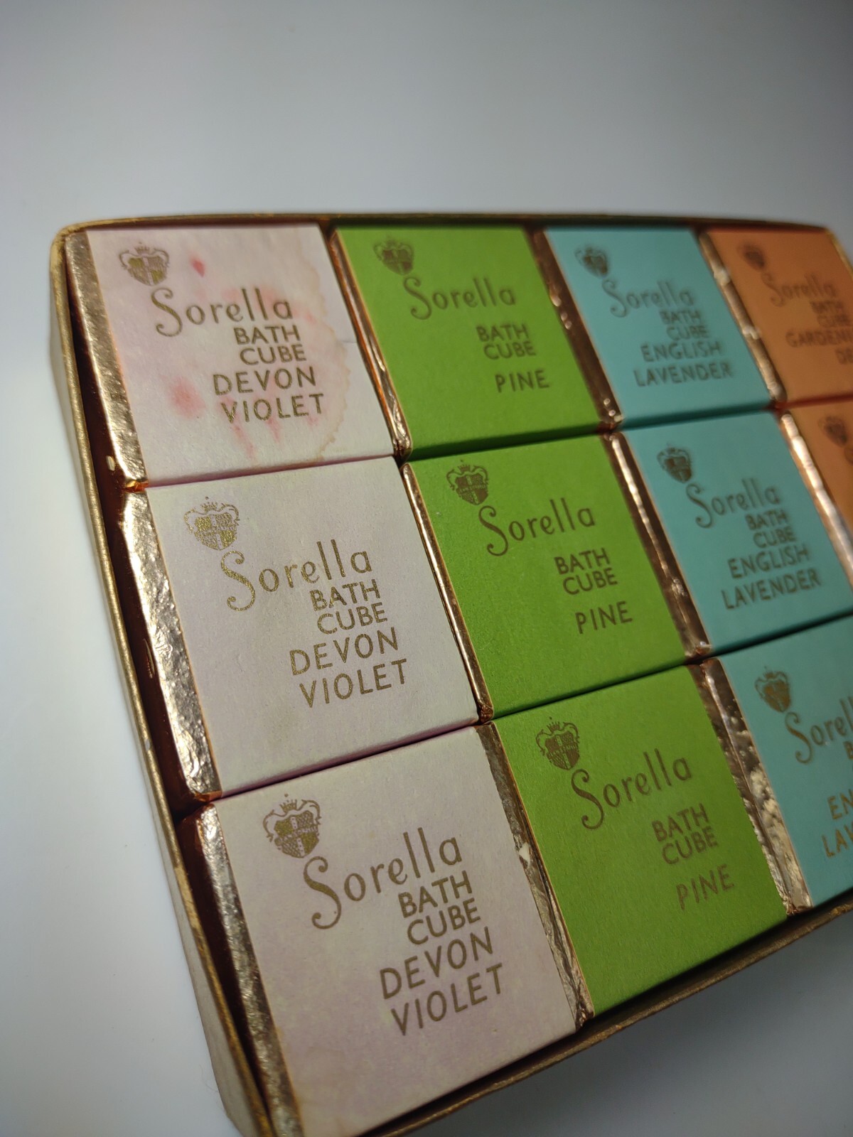 Sorella Bath Salt Cubes Devon Violet Pine English Lavender Gardenia London Vtg