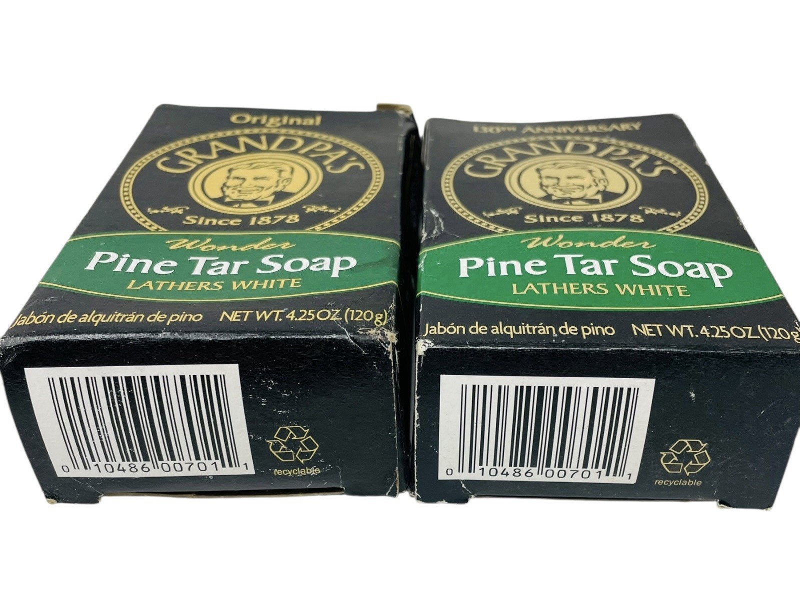 Grandpa ‘s Soap Company Pine Tar Bar Soap 4.25 oz Pack of 2 Lathers White ￼