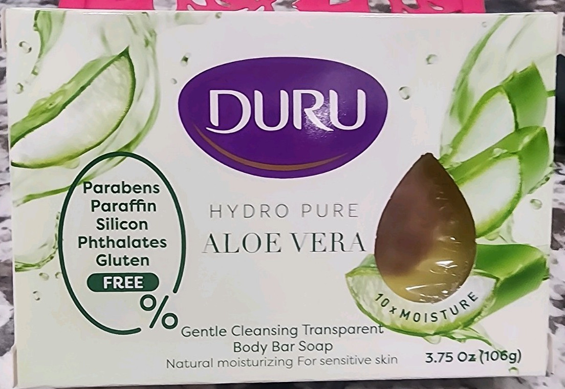(2 bars) DURU Hydro Pure Aloe Vera Bar Soap 3.75 oz Gluten/Paraben-Free