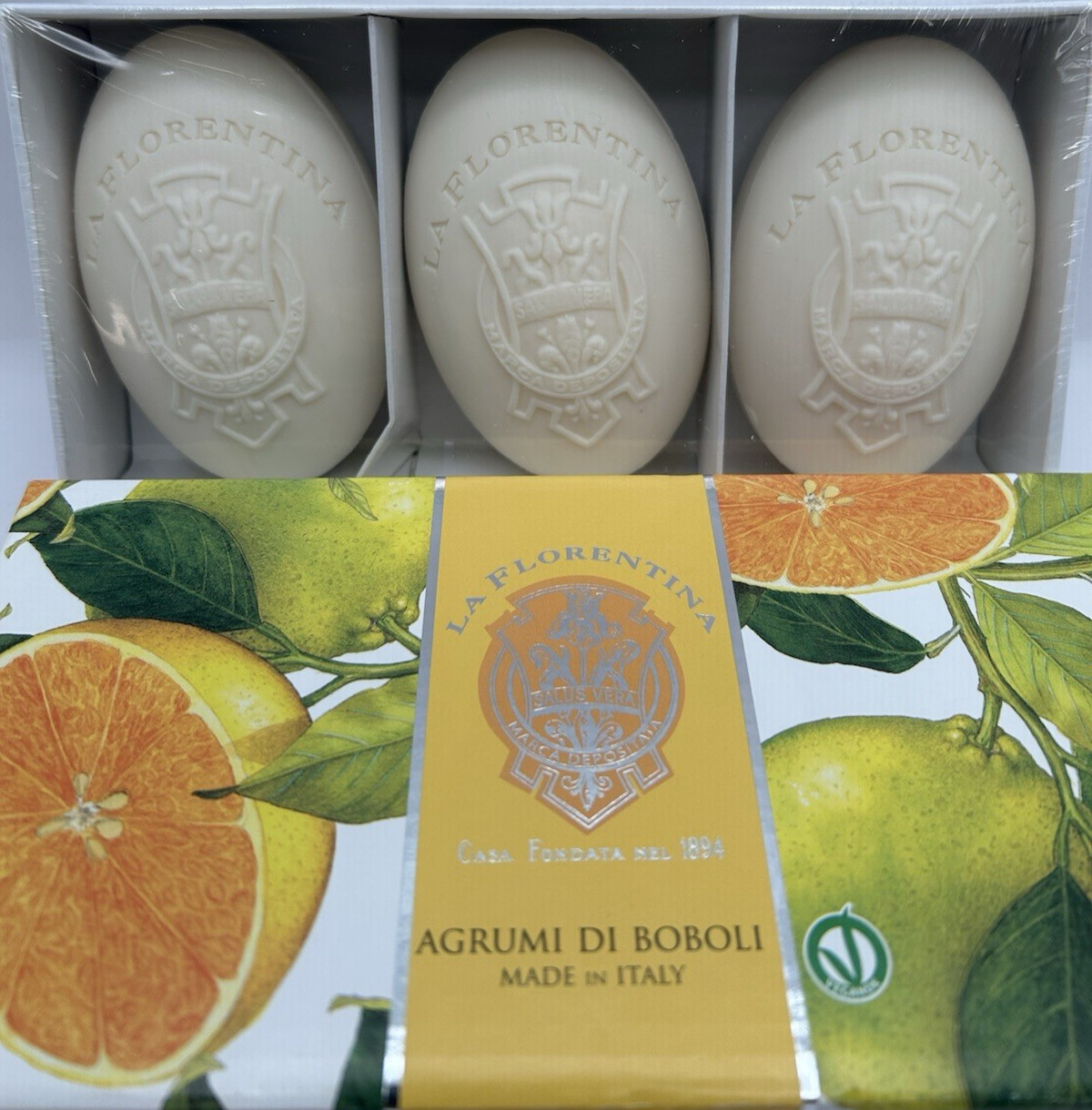 3 Pack La Florentina Luxury Bar Soap Set Agrumi Di Boboli Citrus Made in Italy