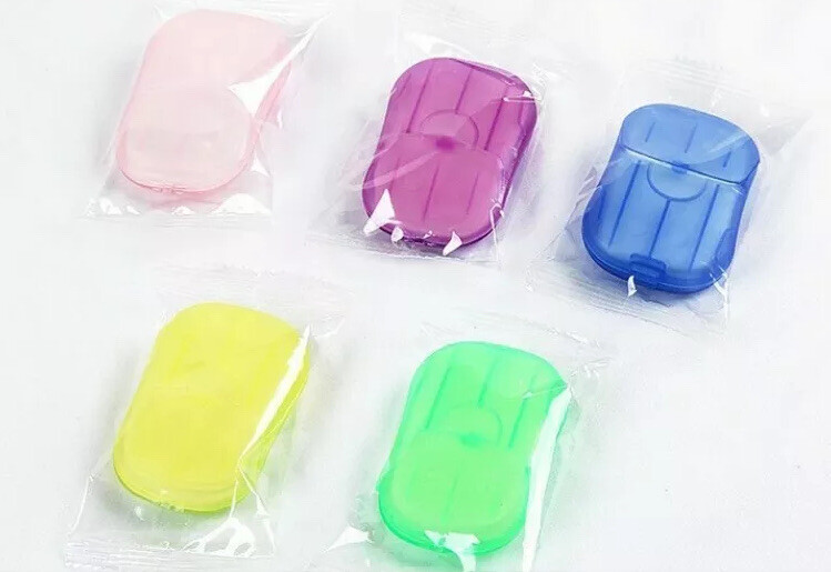 200 Sheets Paper Soap Portable Travel Hand Washing Soluble 4 Mini Boxes