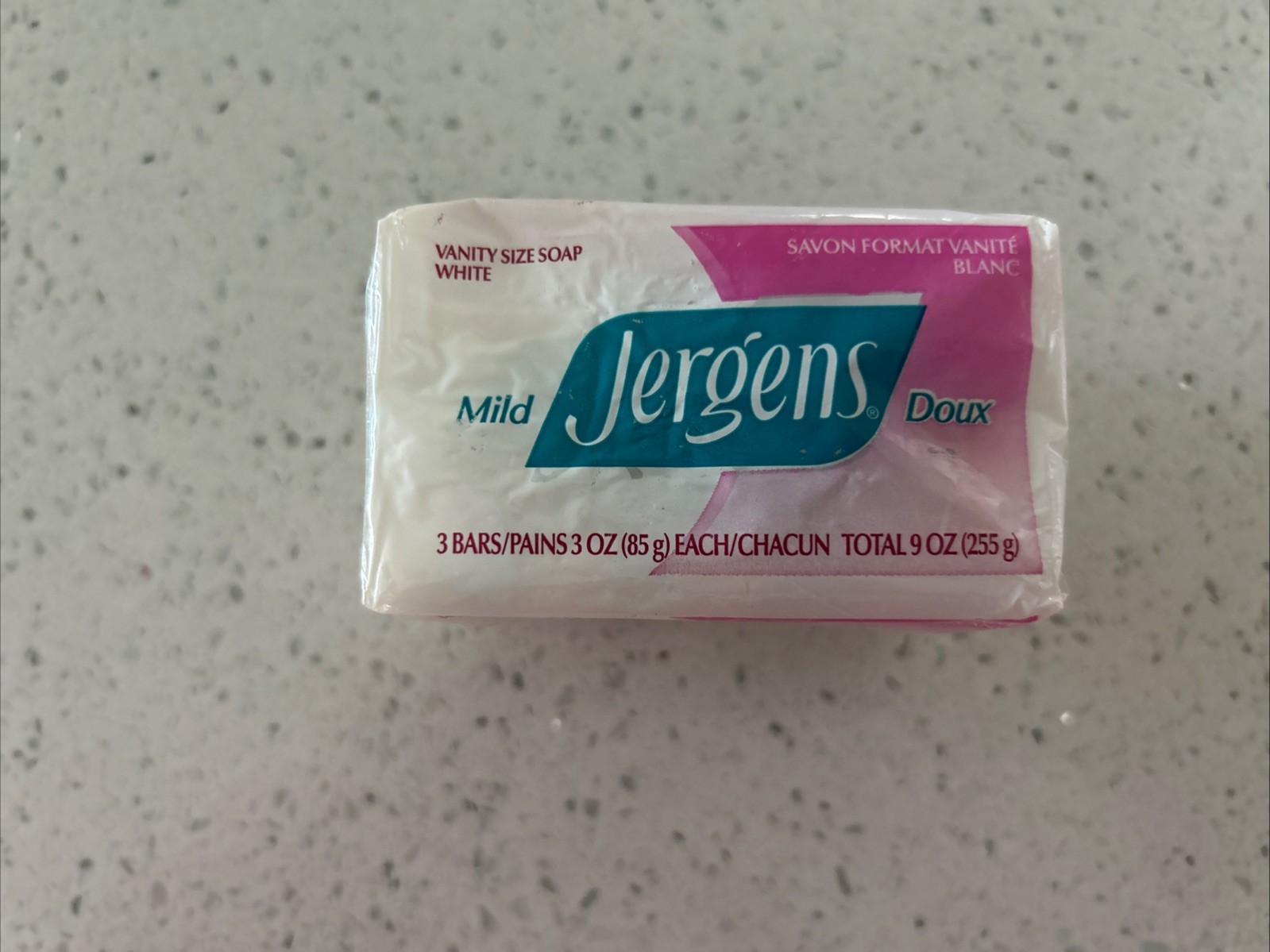 Jergens Mild Vanity Size Soap White, 3 Bars, 3 oz each