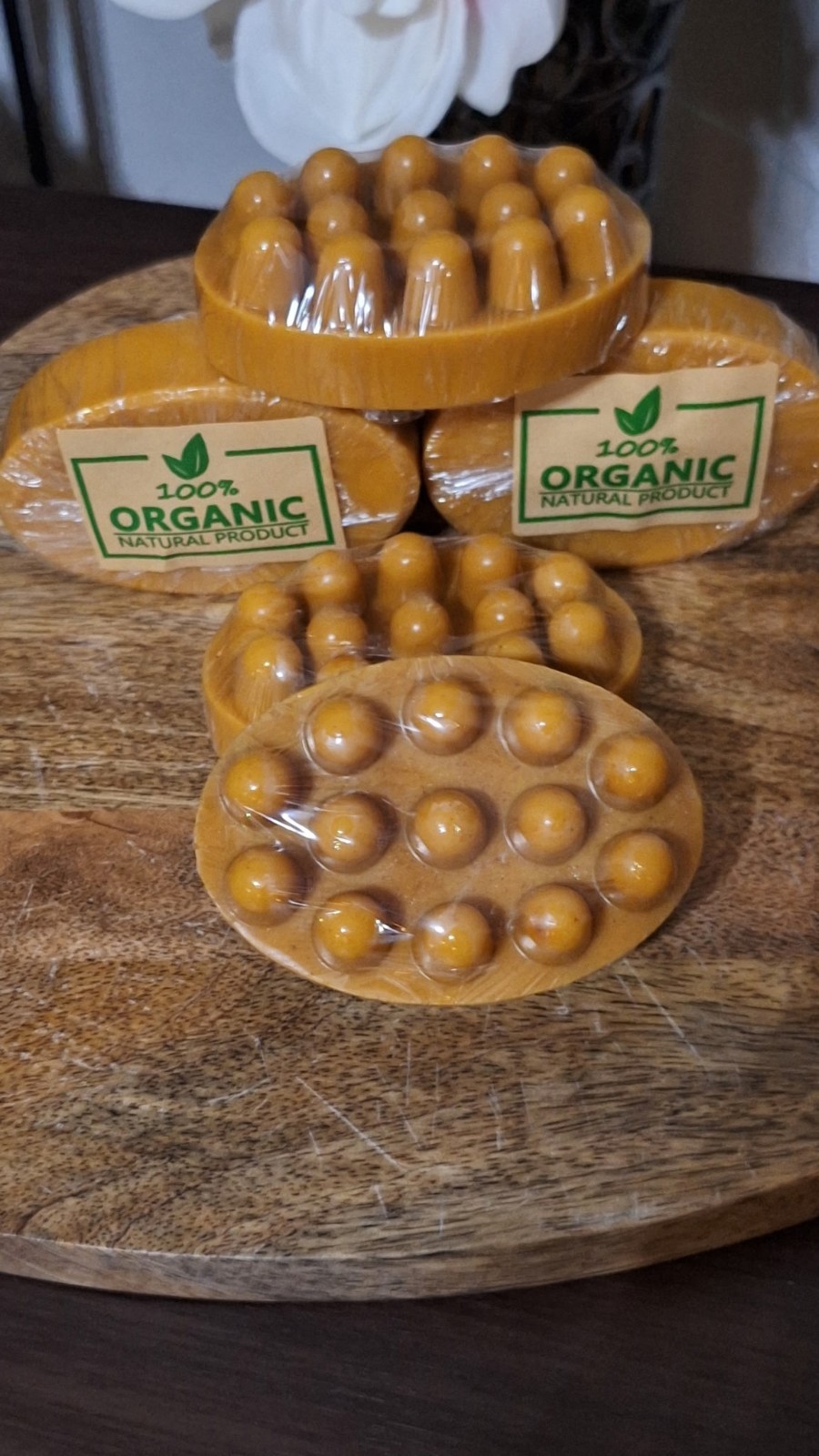 Organic Natural Oval Orange Massage Soap Body Bar for Men & Women, Body Use