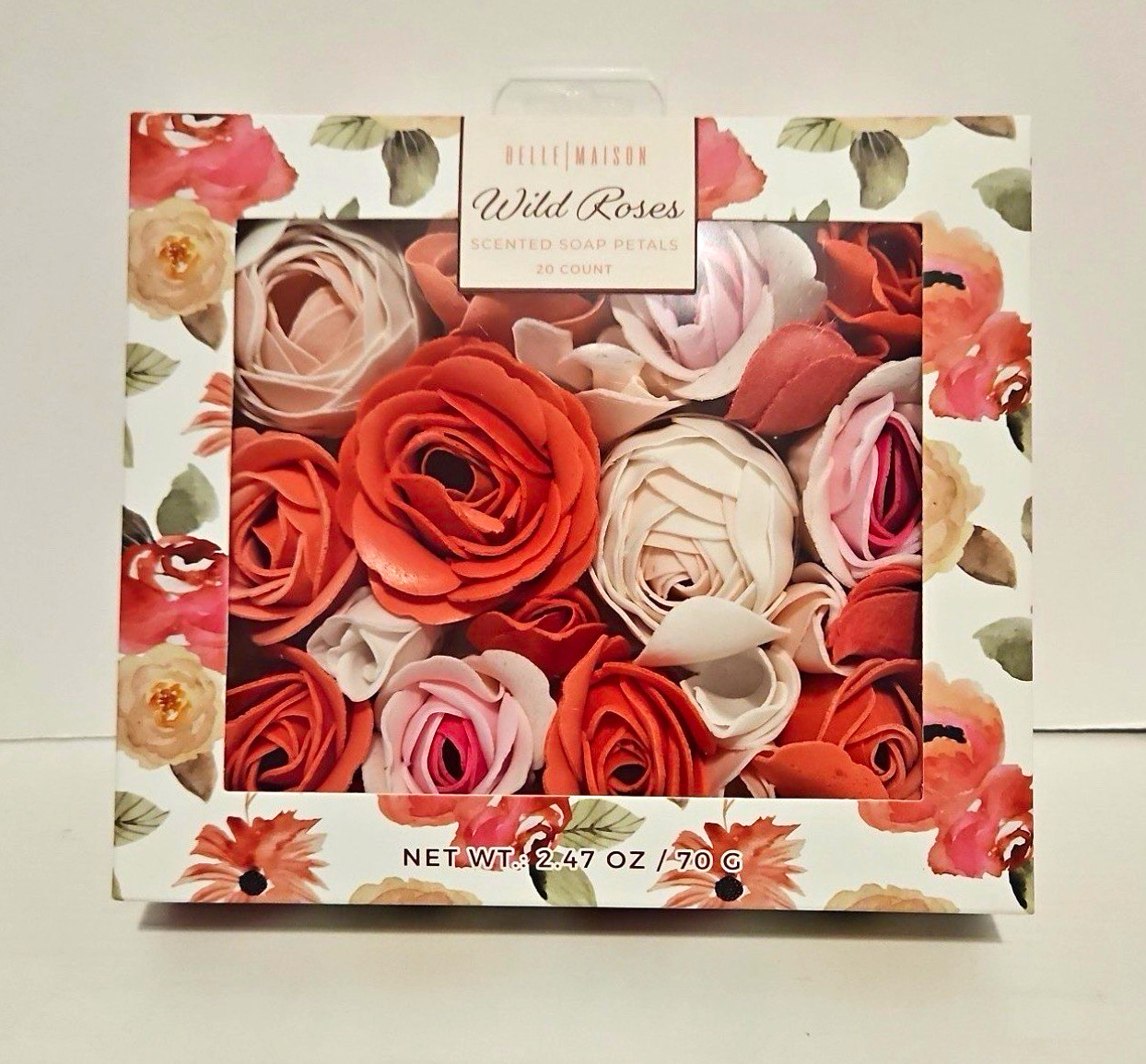 Belle Maison Wild Roses Rose Scented Soap Petals 20 Count 2.47 oz Hands/Body