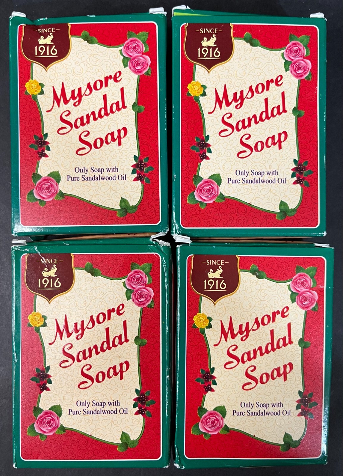 Lot of 4 Bars-Mysore Sandal Soap- 75 Gram Bars NEW, SEALED