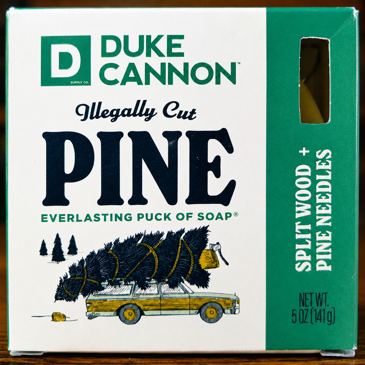 Duke Cannon Illegally Cut Pine Soap Bar 5oz Split Wood + Pine Needles