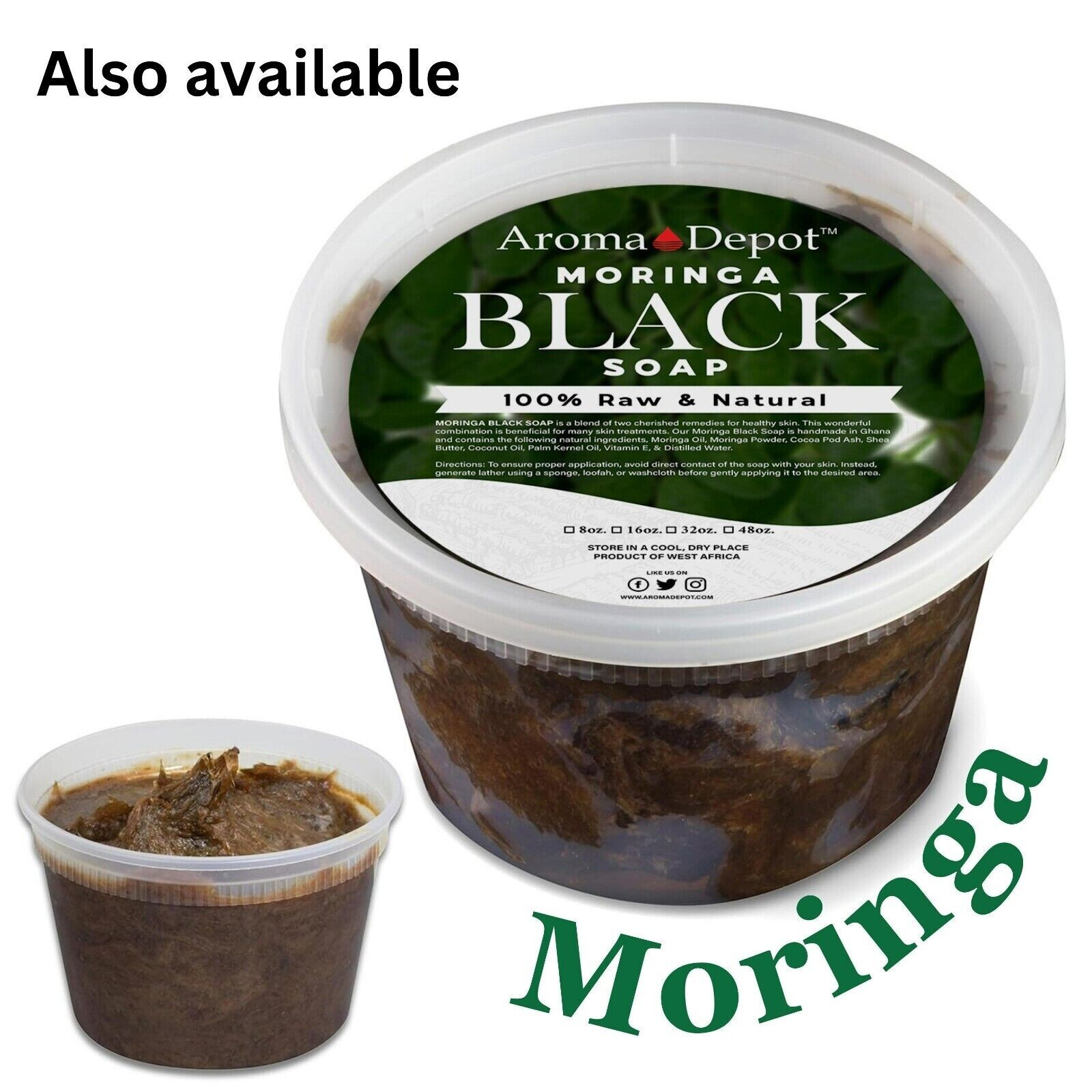 Raw African Black Soap Paste 4 lb. 100% Pure Natural Body Skin Face Wash Hair