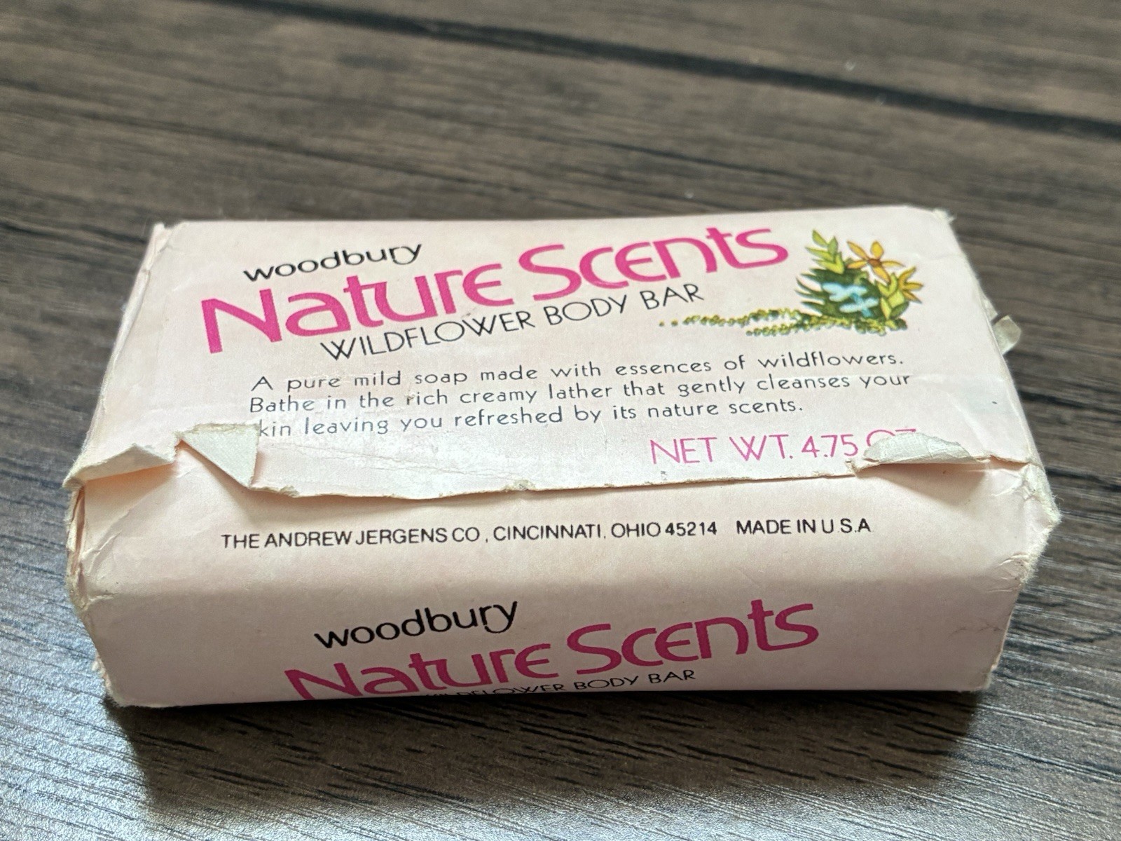 Vtg Woodbury Nature Scents Wildflower Body Bar Soap 3 Oz