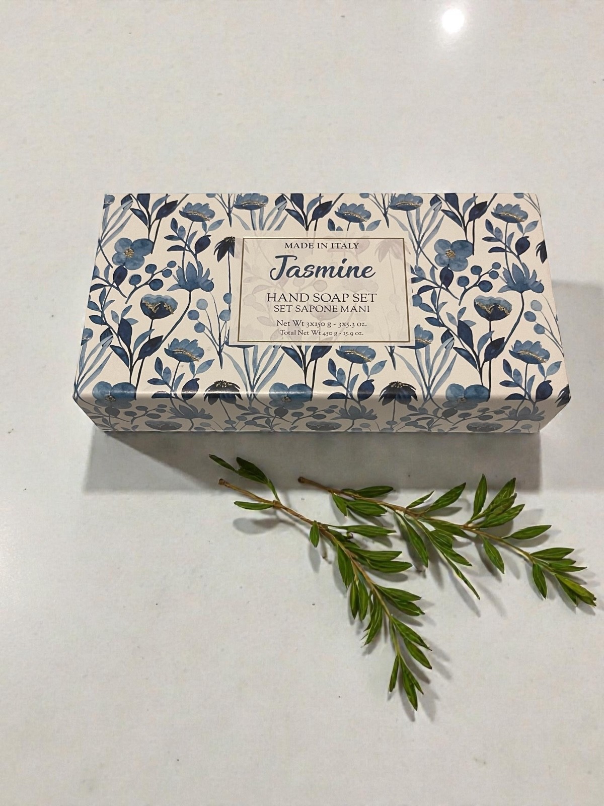 Saponerie Mario Fissi Srl Jasmine Sculpted Soap Set 3 Pack | 5.3 oz Each