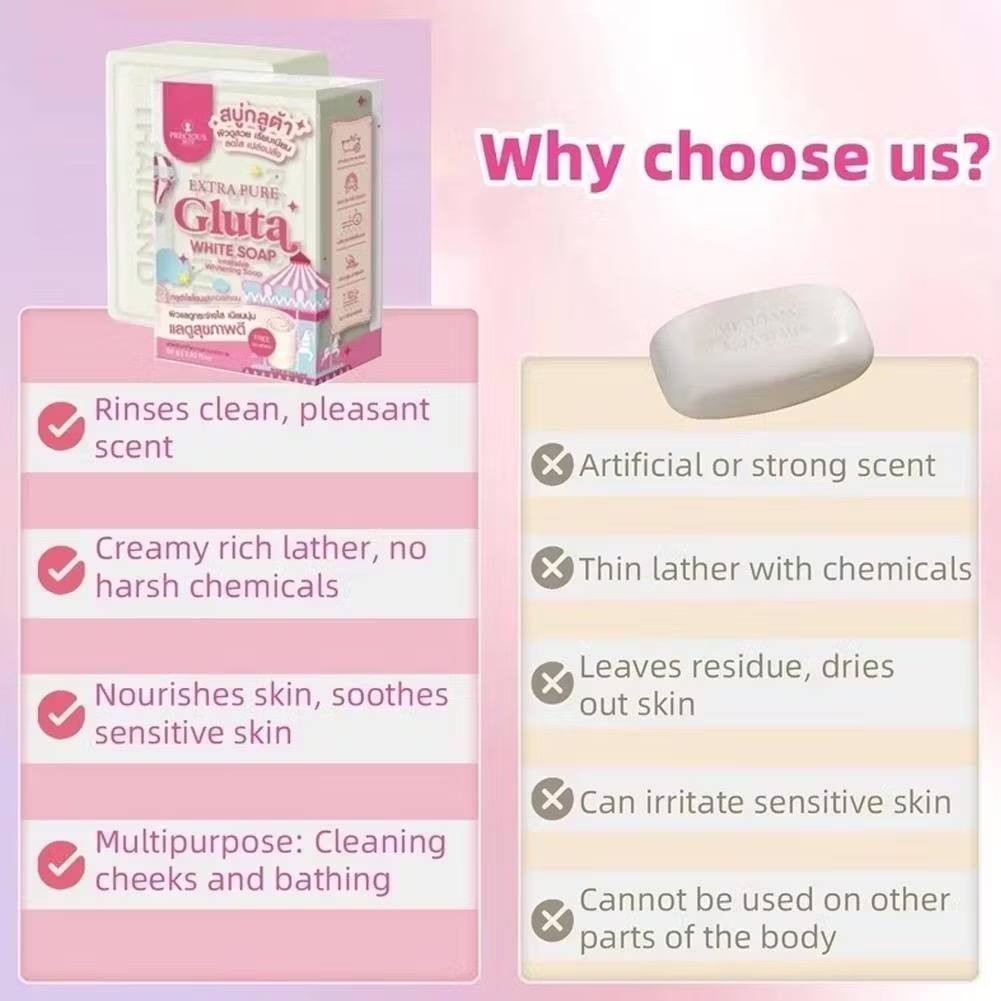 2 Extra pure Gluta White Soap Glutathione Nourish Skin White Bright Smooth 80g