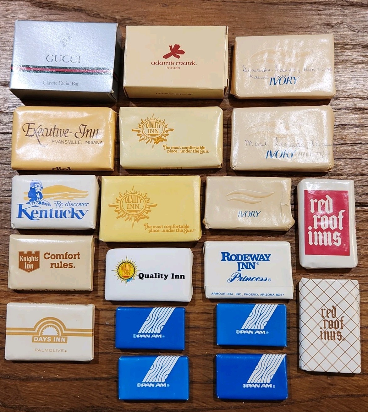 TRAVEL Facial Bath SOAP GUCCI Days KNIGHTS Quality & RED ROOF INNS Rodeway IVORY