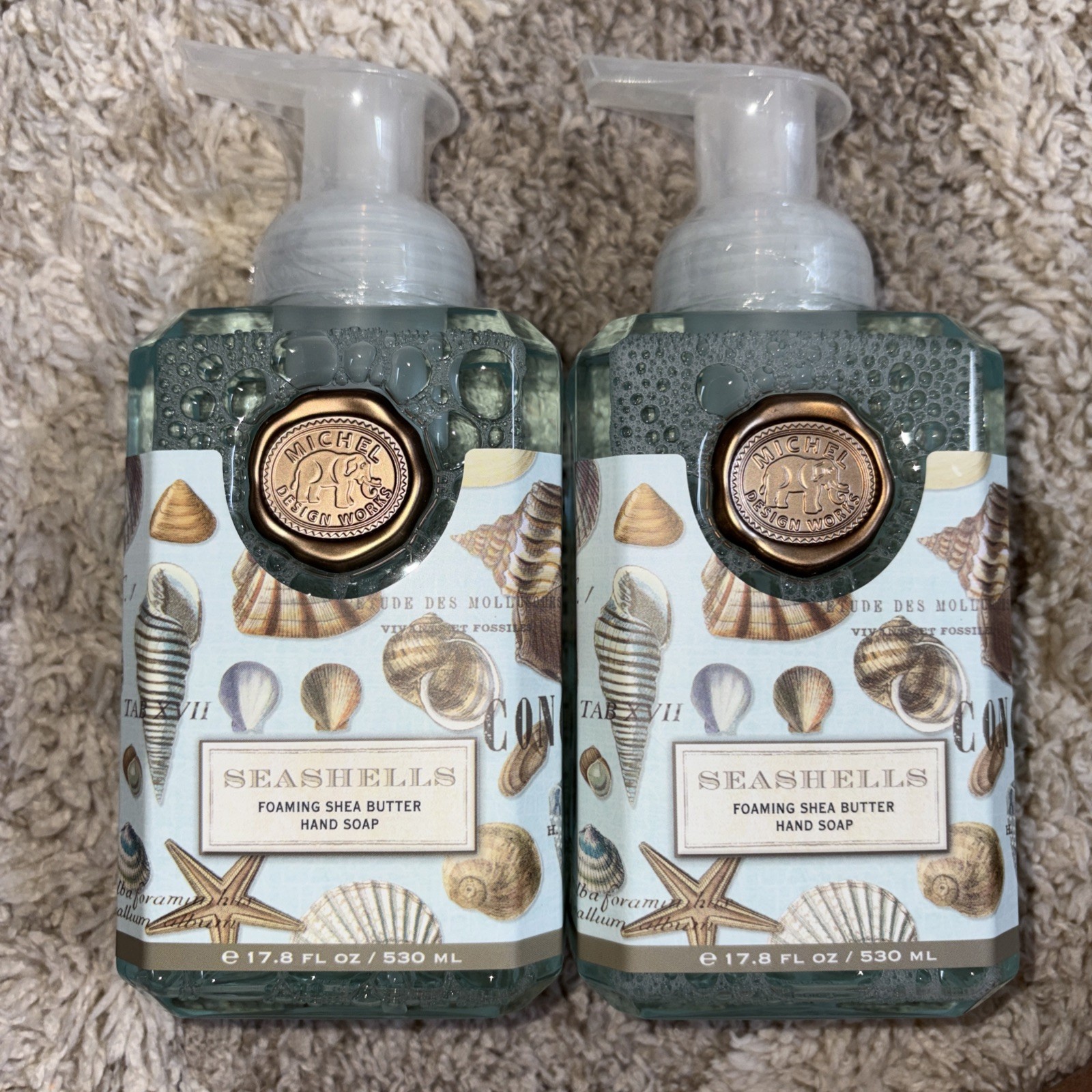 Sealed Michel Design Works Shea Butter Foaming Hand Soap SEASHELLS 17.8 Oz Lot 2