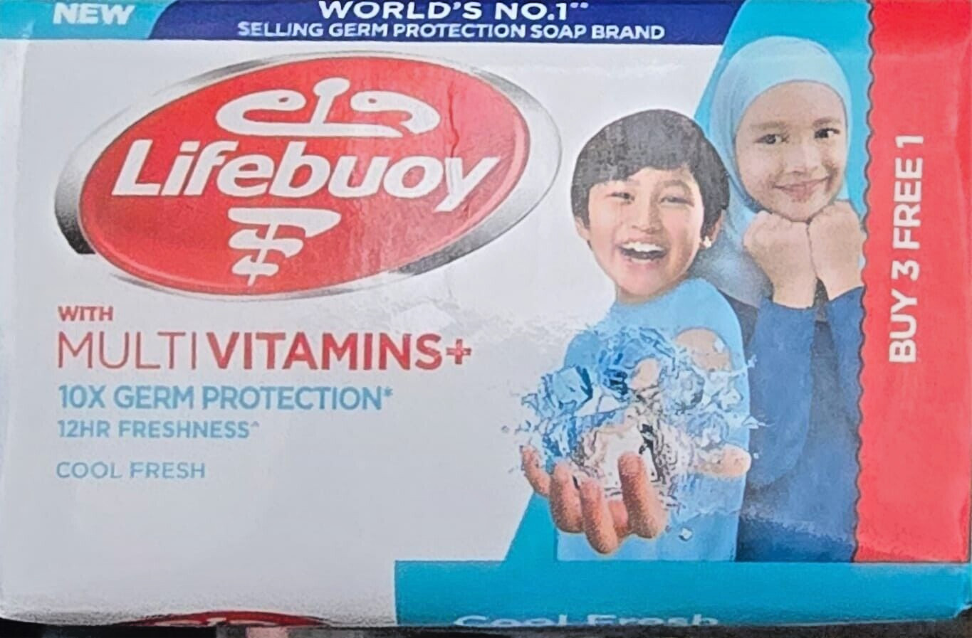 Lifebuoy Soap 3 pcs get 1pc Free, 100g Cool Fresh, multivitamin 12hrs Freshness