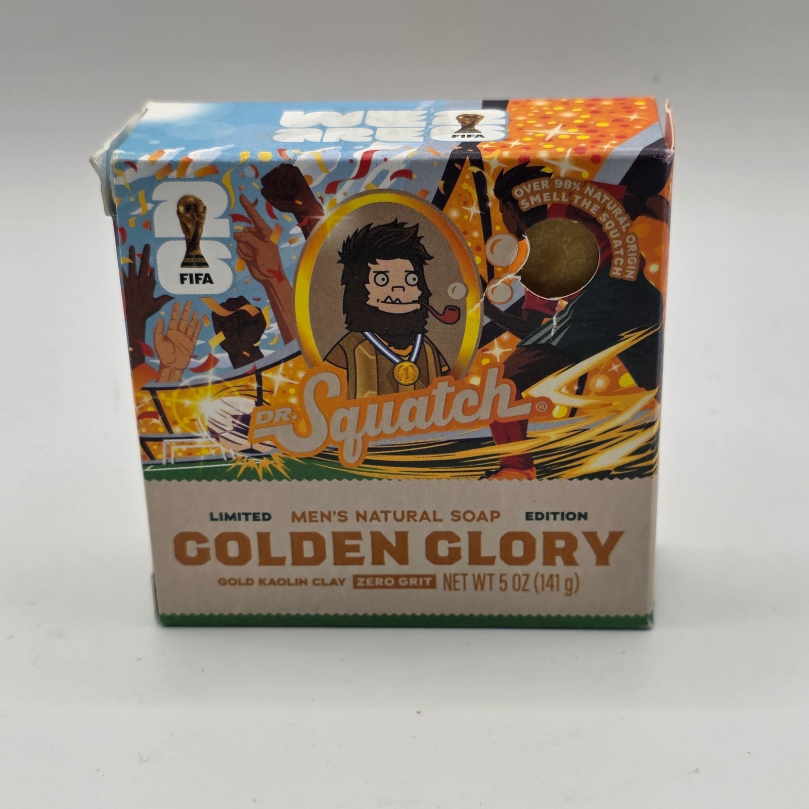 Dr. Squatch Golden Glory FIFA Limited Edition Mens Soap Bar 5oz Discontinued