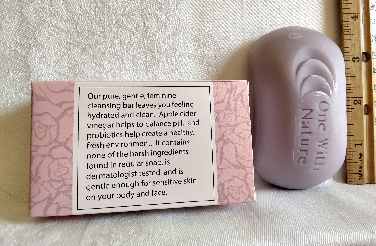 Three pack One with Nature feminine cleansing bar soap natural skincare 3.5 oz!