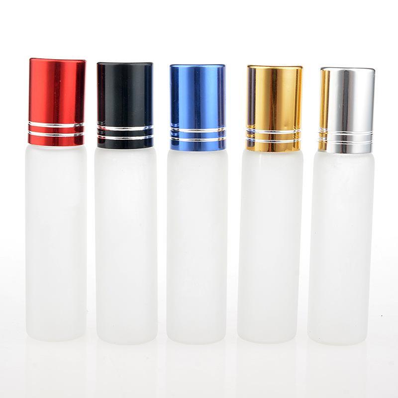 Frosted Clear Glass Mini Bottles with Roller Ball For Oil Perfume Eye Cream 10ML