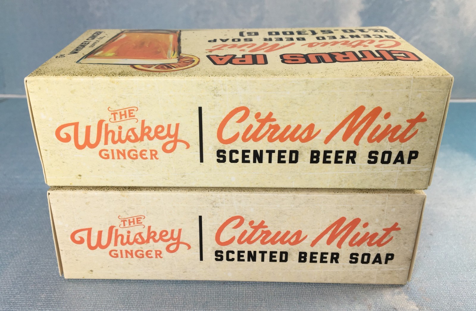 The Whiskey Ginger Co. Citrus Mint Beer Soap, 2 Pack, 10.5 oz (300 g) Each