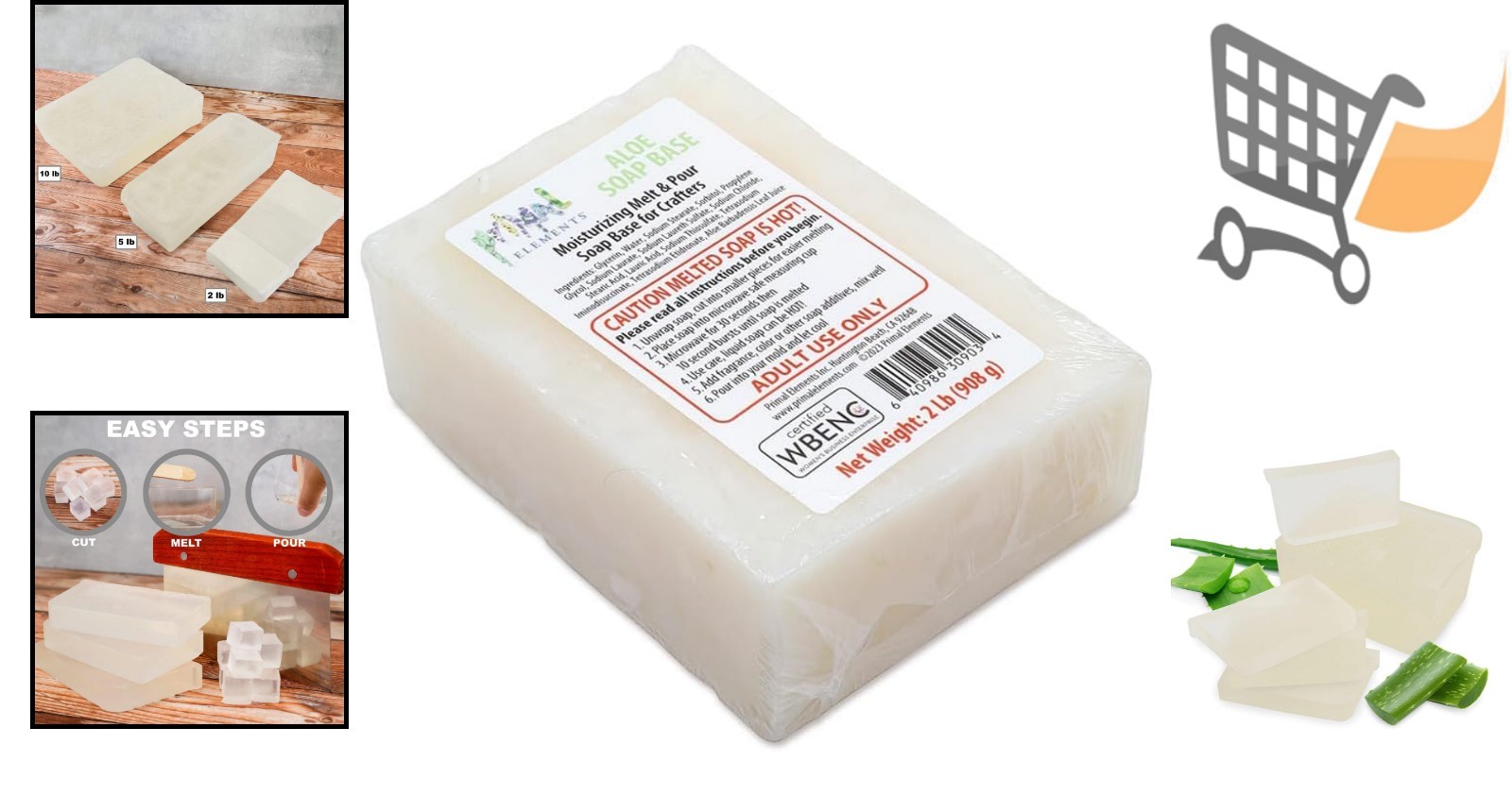 Aloe Soap Base 32oz Moisturizing Melt and Pour Glycerin for DIY Skin Care