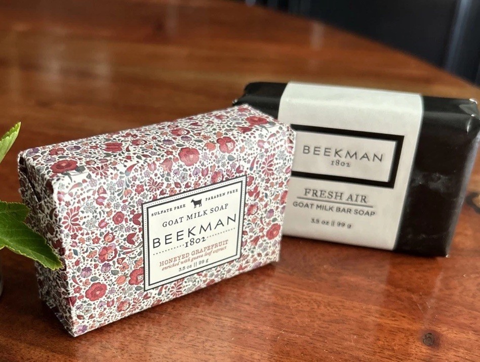 2 Beekman 1802 3.5oz Soap Bars: Honeyed Grapefruit & Fresh Air