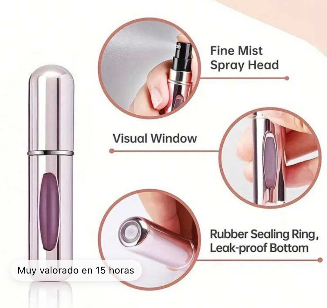 4 Pcs Mini Travel Perfume Atomizer Bottle Spray Pump Case Refillable Portable US
